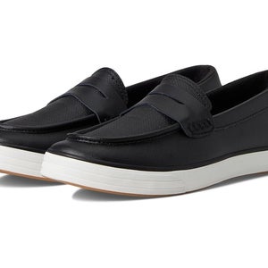 Keds Center III Loafers Women's 9.5 Black Leather Moc Toe Slip On Shoes HAWK1906