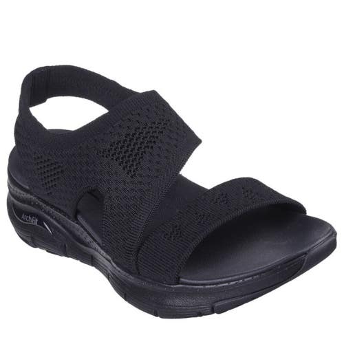 Skechers Arch Fit Brightest Day Sandals Women's US 8 Black Strappy HAWK1854