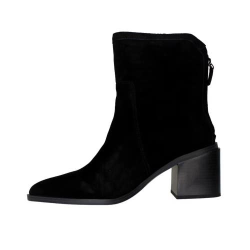 Vince Camuto Kortimy Boot Women 7.5 Black Suede Block Heel Ankle Bootie HAWK1987