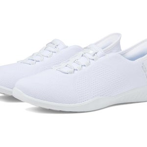 Skechers Newbury ST-Lightly Sneaker Women 7 White Slip On Walking Shoes HAWK1817