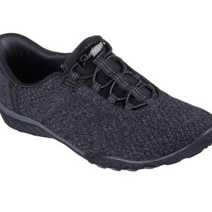 Skechers Breathe-Easy - Knitty Waves 100762-BBK Womens US 7 Black Shoes HAWK1920