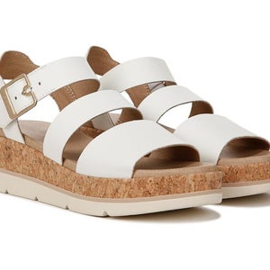 Dr. Scholl's Once Twice I0972S2101 Sandals Women's 11 White Wedge Heel HAWK1984