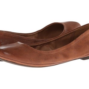 Lucky Brand Emmie Ballet Flat Women's US 8.5 Brown Leather Slip-On HAWK2148