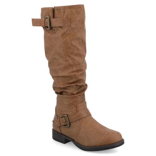 Journee Collection Stormy Riding Boots Women's US 8.5 Tan Knee High HAWK2020
