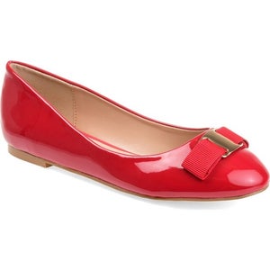 Journee Collection Kim Ballet Flats Womens 8.5 Red Faux Leather Slip On HAWK2000