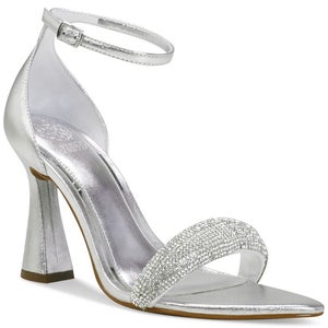Vince Camuto Aylen Sandals Women's US 9 Silver Ankle Strap Flared Heel HAWK1836