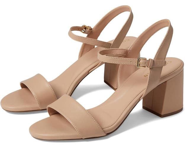 Cole Haan Josie Sandals Women's 7 Brush Leather Ankle Strap Block Heel HAWK2002