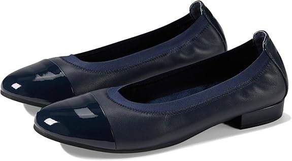 David Tate Nicole Ballet Flats Womens US 6.5 Navy Leather Slip On Shoes HAWK1868