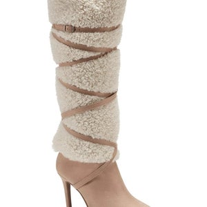 Thalia Sodi Rikka J1932-22TH Boots Women's US 10 Sand Faux-Shearling HAWK2038