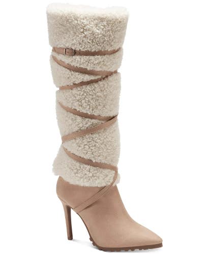 Thalia Sodi Rikka J1932-22TH Boots Women's US 10 Sand Faux-Shearling HAWK2038