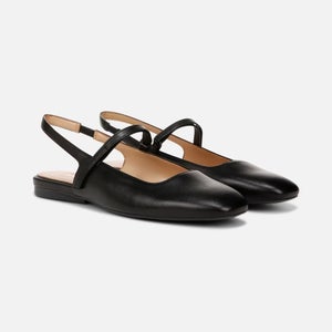 Naturalizer Connie Mary Jane Women US 7.5 Black Leather Slingback Flats HAWK1928