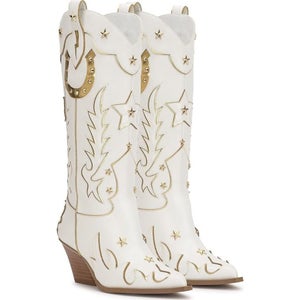 Jessica Simpson Zembitti Women's US 7 White Knee High Western Boots HAWK2046