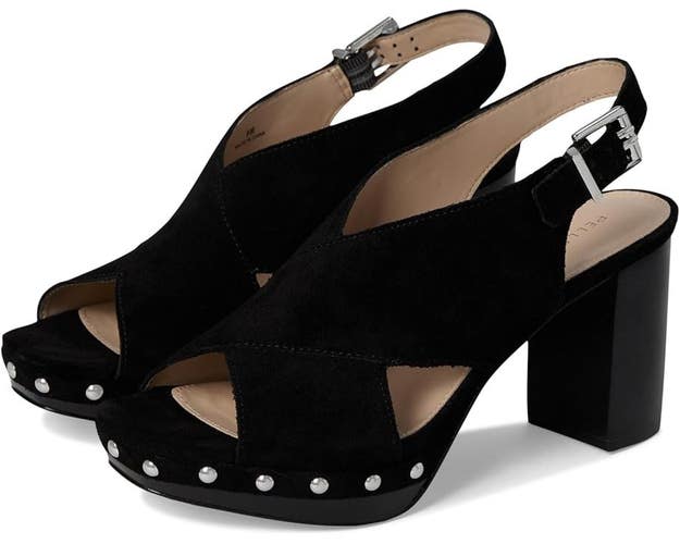 Pelle Moda Ambree Strappy Women's US 8.5 Black Leather Dress Sandals HAWK1874