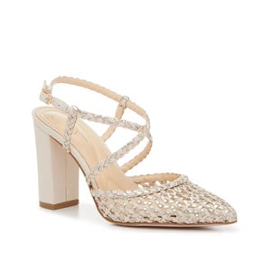 Jessica Simpson Nalisi Sandals Women's 9.5 Gold Metallic Braided Strap HAWK1993