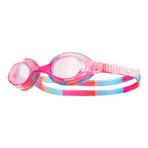 TYR Swimple Non-Mirrored Swim Goggle Youth One Size Pink White Tie Dye JZZ378