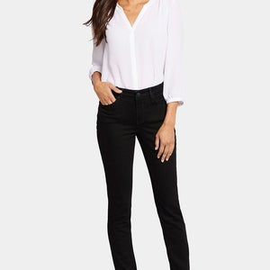 NYDJ Alina Legging Jeans Womens 0 Black Denim Dark Wash Skinny Leg Grunge JZZ393