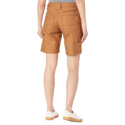 Dickies Duratech Shorts Womens 8/29 Brown Stretch Flex Straight Fit Cargo JZZ392