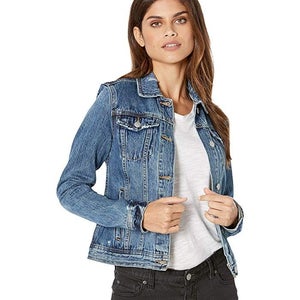 Joe's Jeans Standard Trucker Jacket Womens XS Blue Denim Cotton Distressd JZZ419