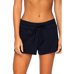 Sunsets Laguna Swim Shorts Womens 22 Black Stretch Drawstring Waist Beach JZZ369