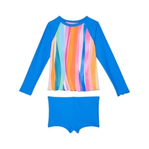 Hobie Riding Waves Merrow Edge Rashguard Set Girls 7 Multicolor Swimwear JZZ394