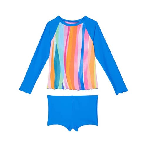 Hobie Riding Waves Merrow Edge Rashguard Set Girls 7 Multicolor Swimwear JZZ394