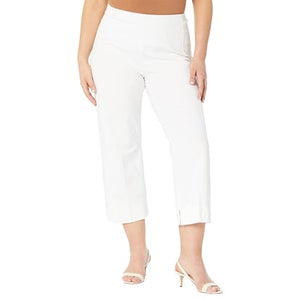 Lysse Gaia Braided Crop Pants Women's Medium White 4-Way Stretch Straight JZZ366