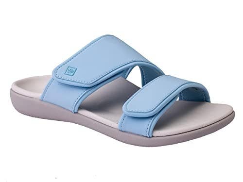 Spenco Kholo Nuevo Slide Women's 7.5 Blue Hook & Loop Adjustable Sandals JZZ647