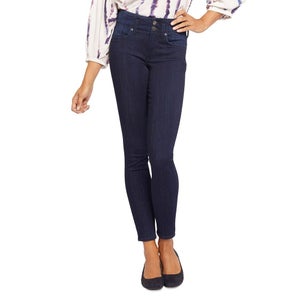 NYDJ Ami Jeans Women's 0 Navy Blue Denim Dark Wash Skinny Leg Cropped JZZ368