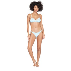 L*Space Claude Classic Bikini Bottom Women's Large Sky Blue Swimwear JZZ421
