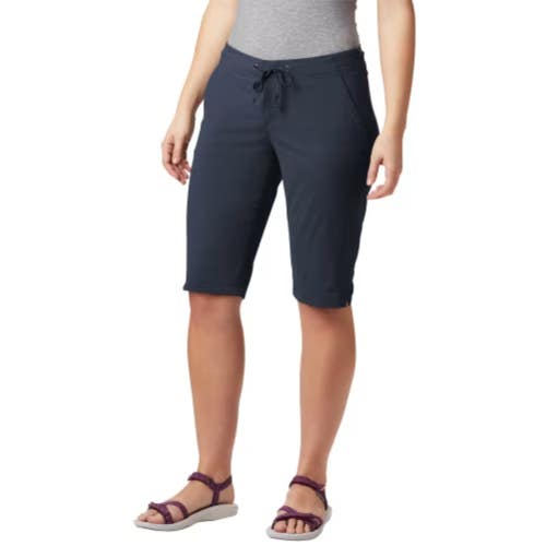 Columbia Anytime Outdoor Long Shorts Women's 6 Blue Stretch Omni-Shade JZZ415