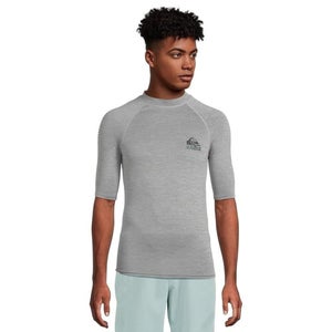 Quiksilver HI UP F50 Surf T-Shirt Men's L Gray Heather Stretch Swimwear GBO1948