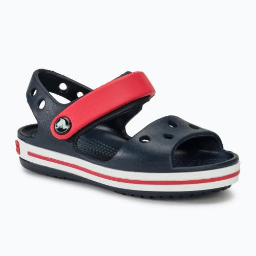 Crocs Crocband 12856-485 Kids US 9 Navy Red Slip On Comfort Casual Sandal VER903