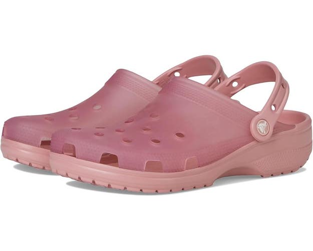 Crocs Classic Frosted 210928-6XX Clogs Men's US 9 Pink Casual Shoes JAX833