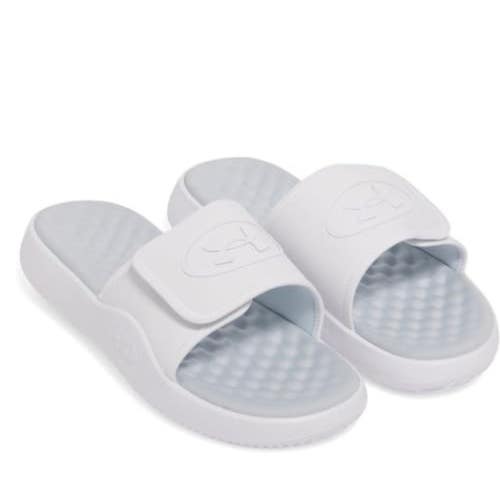 Under Armour Ignite Pro 8 6000337-101 Sandals Mens 11 White Slip-On Slide JAX825