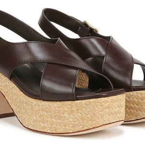 Vince Clementina Strappy Womens US 5 Cacao Brown Leather Platform Sandals VER799