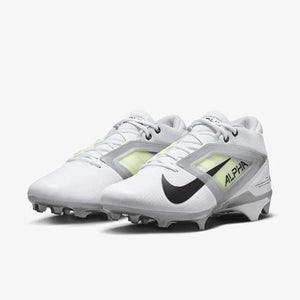 Nike Alpha Menace 4 Pro FD7037-100 Mens 10.5 White Black Football Cleats RHS7002