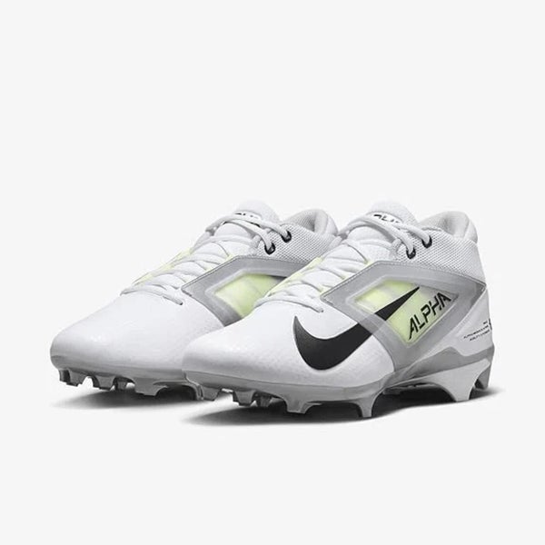 Nike Alpha Menace 4 Pro FD7037-100 Mens 10.5 White Black Football Cleats RHS7002