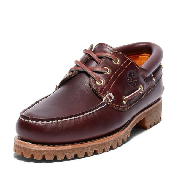 Timberland Authentic TB0A2PDQ Men's US 11 Burgundy Leather Boat Shoes RHS7034