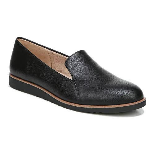 LifeStride Zendaya Flats Women's 7.5 Black Faux Leather Slip On Loafers RHS6987
