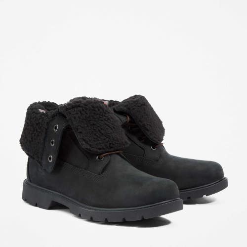 Timberland Linden Woods Boots Women's Black Fleece Waterproof Fold-Down DWA3565