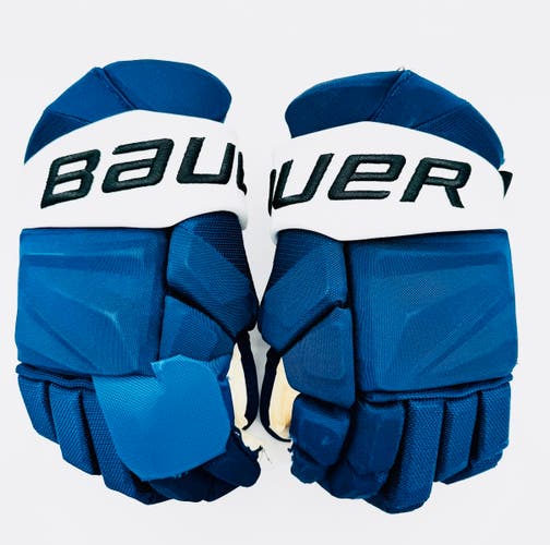 Custom Tampa Bay Lightning Hedman Bauer Vapor Hyperlite Hockey Gloves-15"-Single Layer Palms