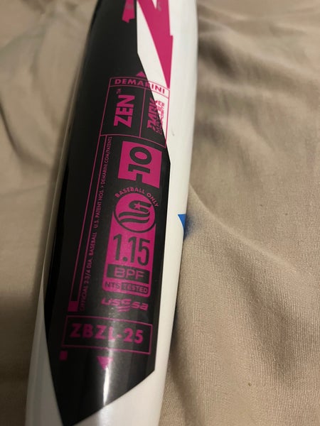 2025 DeMarini CF Zen Composite USSSA Certified Bat (-10) 21 oz 31" (Used)