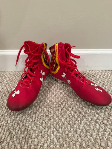 UA Highlight Hightop UMD Unisex Size M 7.0 (W 8.0) Adult Under Armour Molded Cleats (gently Used)
