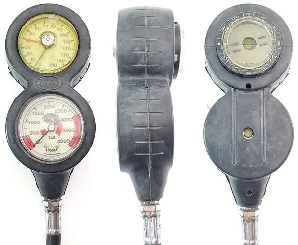 DACOR Scuba Navigator 3 Gauge Complete Console SPG, Depth, COMPASS         #5911