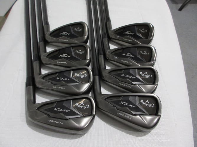 Callaway Apex & Apex Pro 19 Smoke Iron Set - 4-PW, AW- Stiff Graphite +0.5" Long