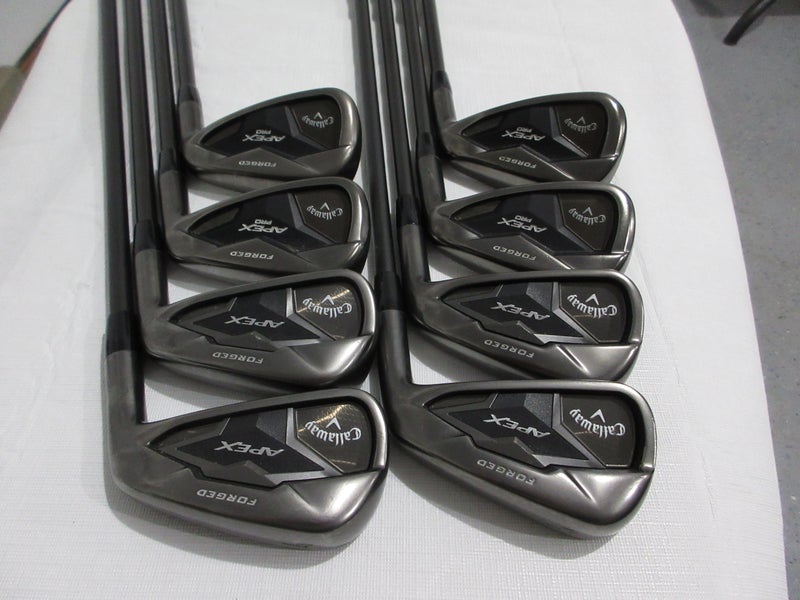 Callaway Apex & Apex Pro 19 Smoke Iron Set - 4-PW, AW- Stiff Graphite +0.5" Long