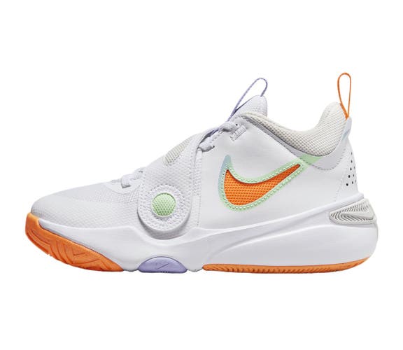 Nike Team Hustle D 11 GS Girls White / Total Orange Sz 3.5y - Great condition