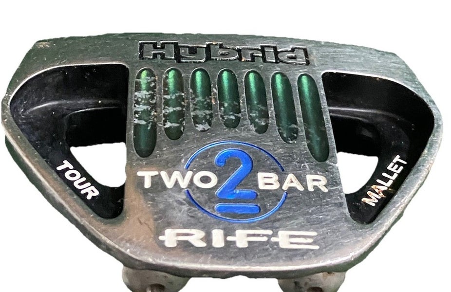 Rife Two Bar Tour Hybrid Mallet Putter RH Steel 33" Good Jumbo Golf Pride Grip