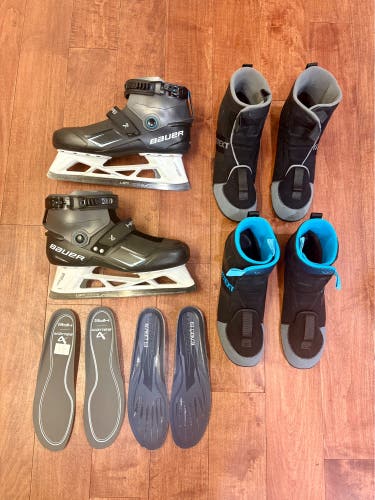 2025 Bauer Konekt HF3 Hockey Goalie Skates Size 12 Sr + 2nd Wrap Liner & SAM Profile (Slightly Used)