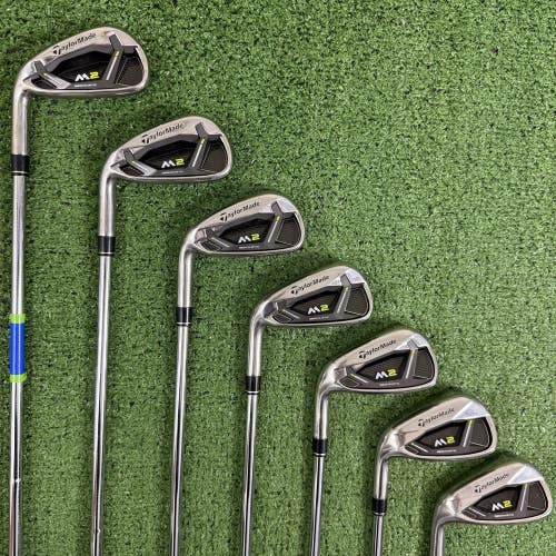 Taylormade M2 2017 Iron Set 4-PW Reax 88g Stiff Flex Left Handed +1/2 Long